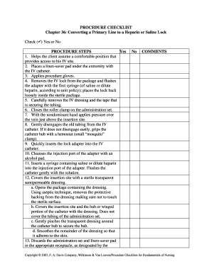 Fillable Online PROCEDURE CHECKLIST Chapter 36 Converting a Primary ...