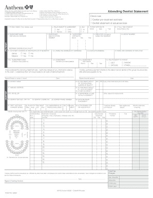 Anthem Blue Cross Attending Dentist Statement