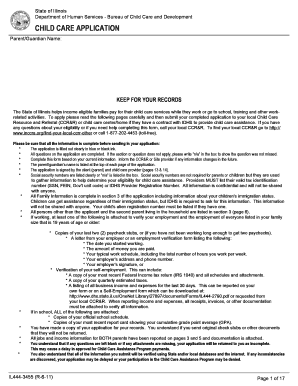 Illinois Child Care Application