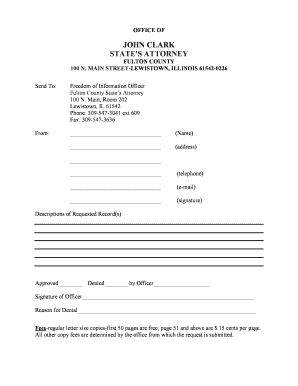 Illinois Freedom of Information Request Form