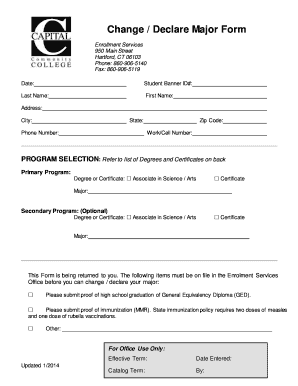 Change Declare Major Form