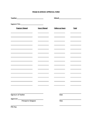 PD360 In-Service Approval Form