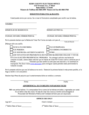 SOLICITUD PARA UNA 2a BALOTA