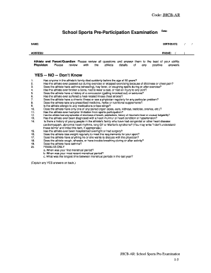 School Sports Pre-Participation Examination