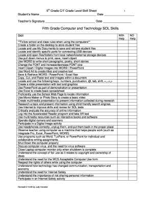 5th Grade Computer and Technology Skills Assessment