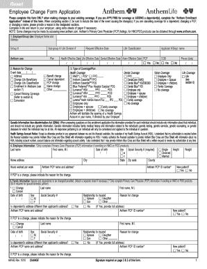 Anthem Employee Change Form
