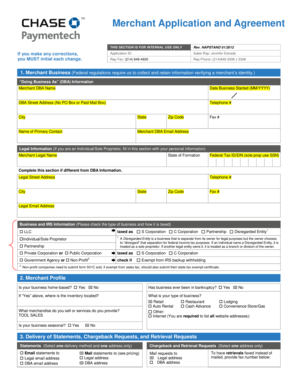 Merchant Application and Agreement