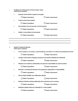 School Employee Performance Review Form