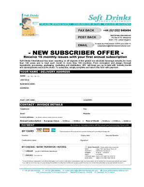 Soft Drinks International Subscription Form