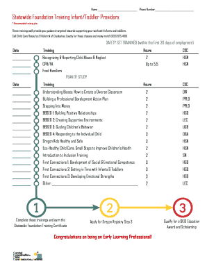 Infant Toddler Provider Training Plan