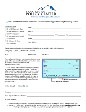 Washington Policy Center Donation Form