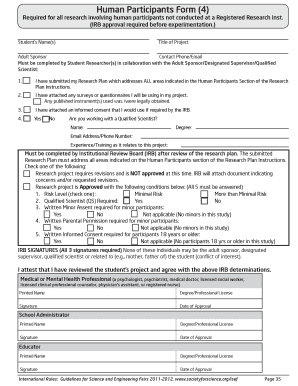 Human Participants Research Form