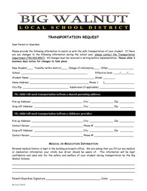 Transportation Request Form