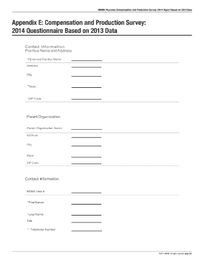 MGMA Physician Compensation Survey 2014