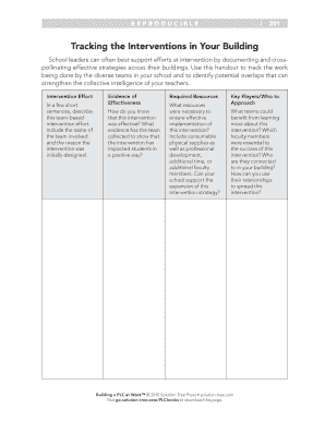 School Intervention Tracking Form