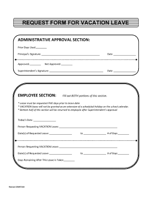 Vacation Leave Request Form
