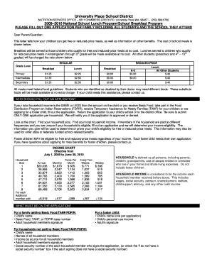 2009-2010 Free and Reduced-Price Meals Application
