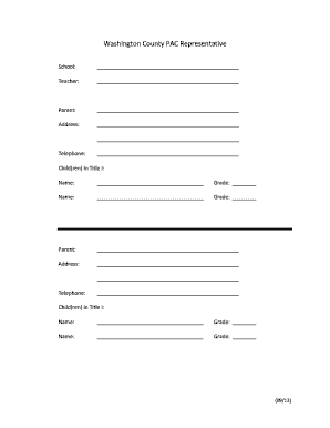 Washington County PAC Representative Form