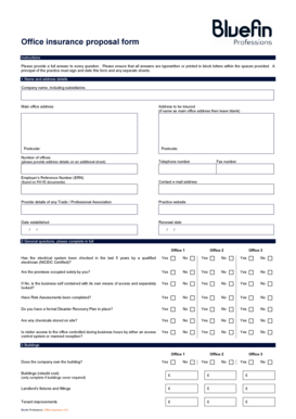 Office Insurance Proposal Form