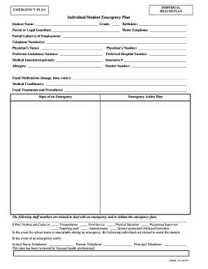 Individual Student Emergency Plan