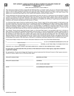 New Jersey Informed Consent to Dual Agency