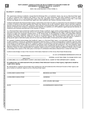 New Jersey Informed Consent to Dual Agency