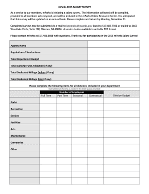 mParks 2015 Salary Survey