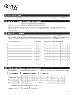 New Account Application – Retail Shares