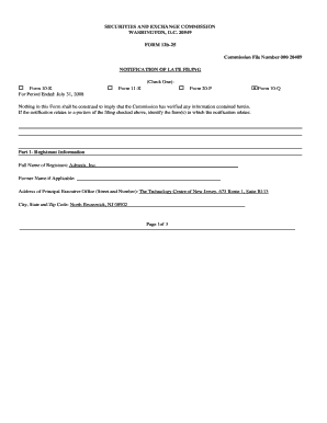 SEC Form 12b-25 Notification of Late Filing