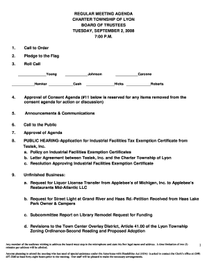 20080902 AGENDA BOARD