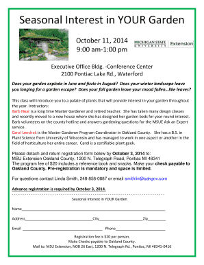 Seasonal Interest in YOUR Garden - Lyon Township