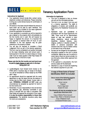 Victoria Tenancy Application Form