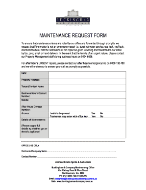 Maintenance Request Form