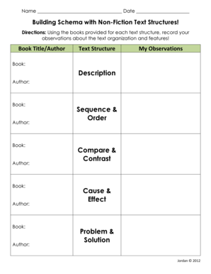 Text Structure Observation Form