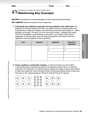 Science Worksheet on Chemical Compounds