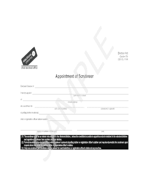 Appointment of Scrutineer Form