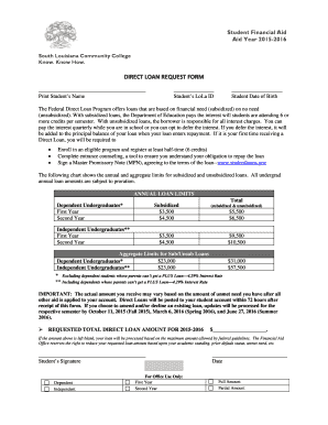Direct Loan Request Form