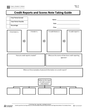 Credit Reports and Scores Note Taking Guide
