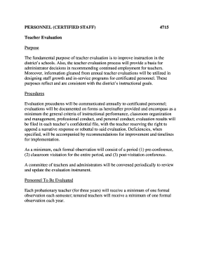 Teacher Evaluation Form