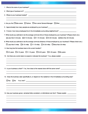 Business Survey Form