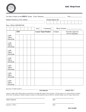 Add Drop Form