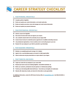 Career Strategy Checklist