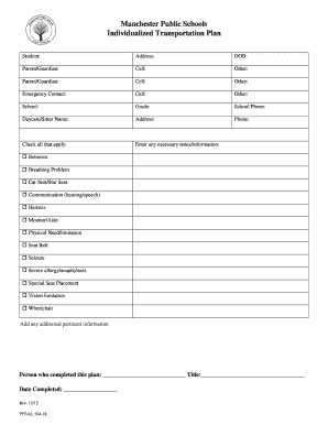 Individualized Transportation Plan