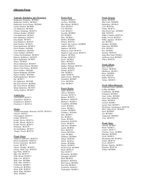 Allergen Form