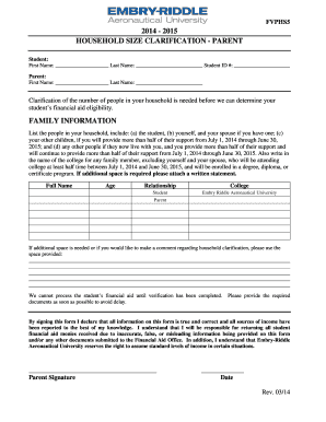 Household Size Clarification Form