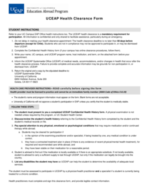 UCEAP Health Clearance Form