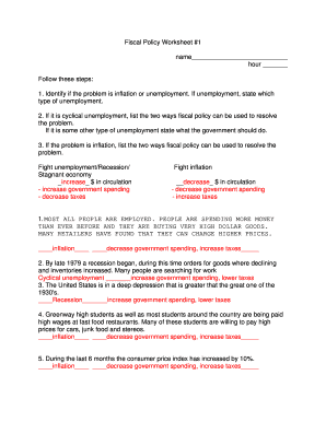 Fiscal Policy Worksheet