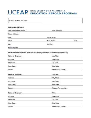 UCEAP Internship Application Form