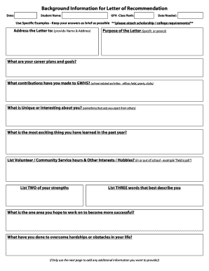 Letter of Recommendation Template
