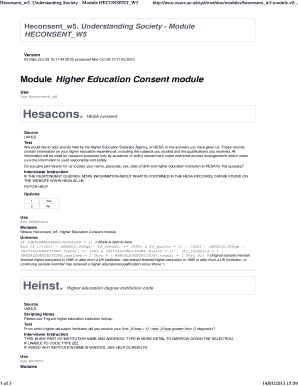 Higher Education Consent Form
